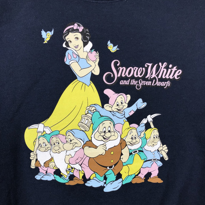 SNOW WHITE AND THE SEVEN DWARFS Snow White Character Sweatshirt (Women's Size M) cotton navy blue type Vintage Second Hand