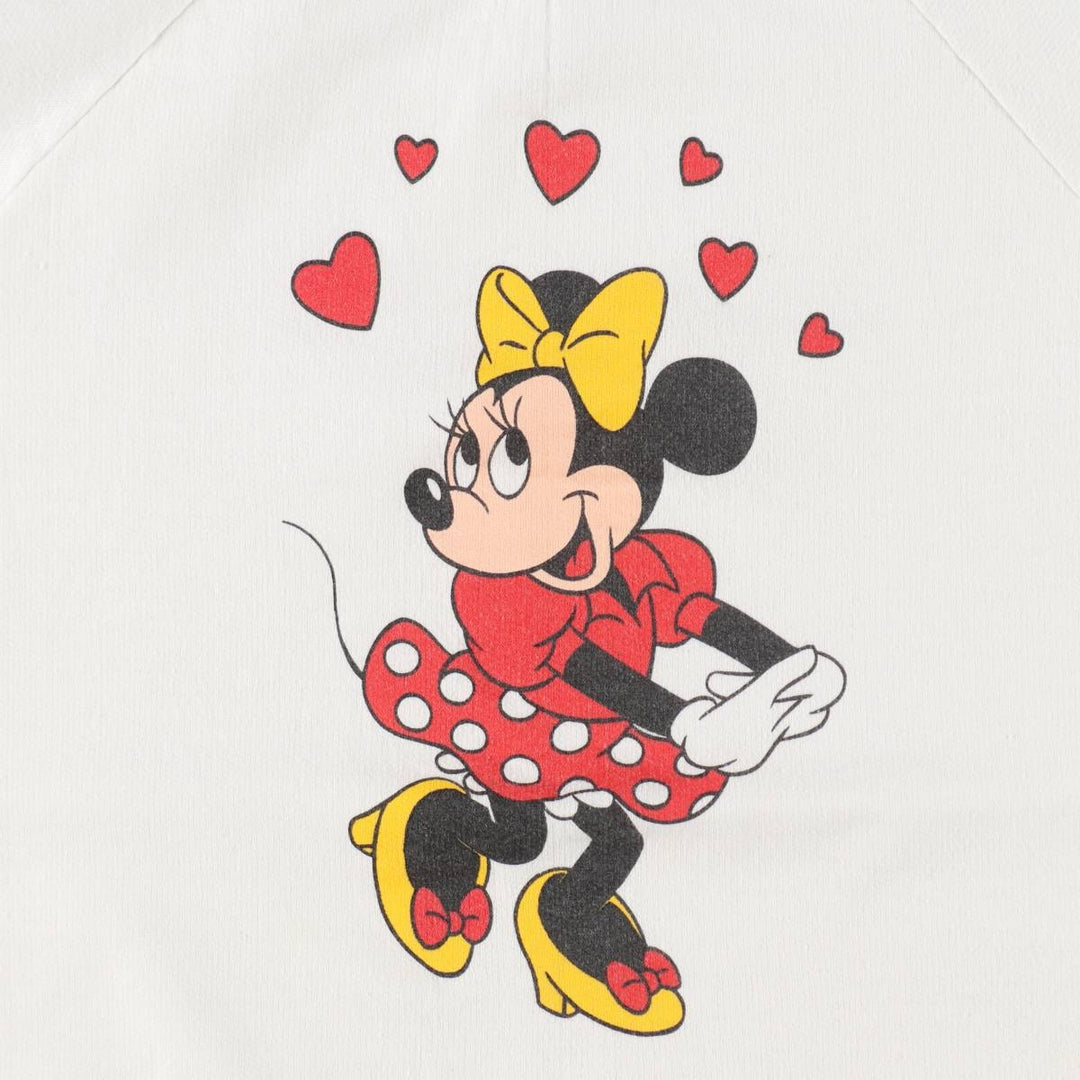 1980'S Disney Minnie Mouse Character Sweatshirt, Made in USA, Women's Size L (Equivalent), Vintage polyester white type Vintage Second Hand