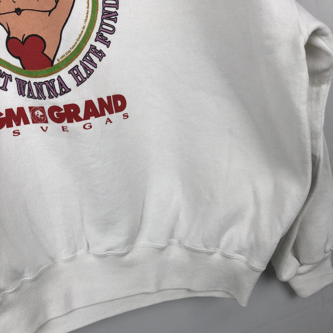 90'S MGM GRAND Betty Boop Character Sweatshirt, Made in USA, Women's XXL equivalent, Vintage cotton white type Vintage Second Hand