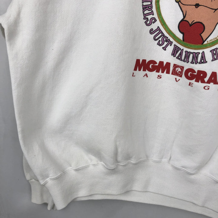 90'S MGM GRAND Betty Boop Character Sweatshirt, Made in USA, Women's XXL equivalent, Vintage cotton white type Vintage Second Hand