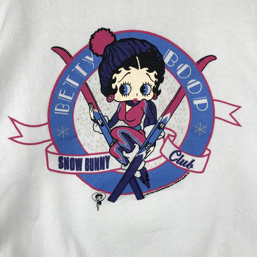 90'S Tultex Betty Boop Character Sweatshirt, Made in USA, Women's Size L (Equivalent), Vintage cotton white type Vintage Second Hand