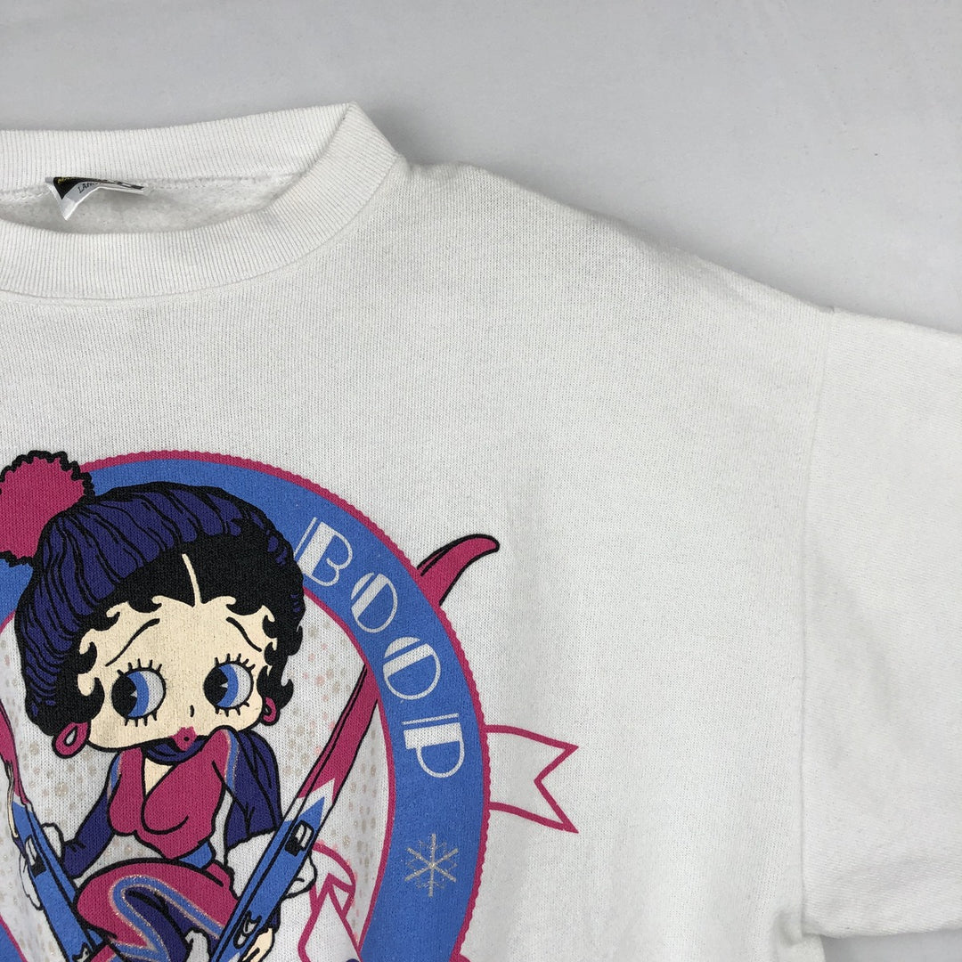 90'S Tultex Betty Boop Character Sweatshirt, Made in USA, Women's Size L (Equivalent), Vintage cotton white type Vintage Second Hand