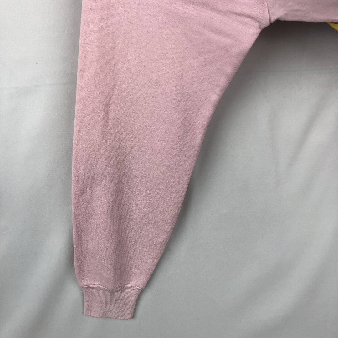 90'S Screen Stars Mickey Mouse & Minnie Mouse Character Sweatshirt (Women's Size L) cotton pink type Vintage Second Hand
