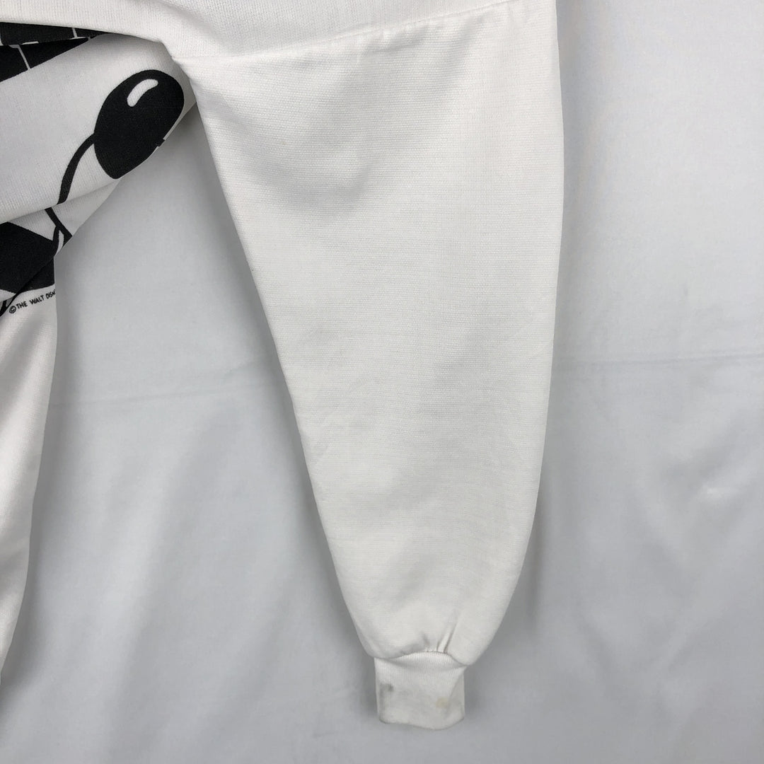 MICKEY MOUSE Large Print Character Sweatshirt (Women's Size XL) unclear white type Vintage Second Hand