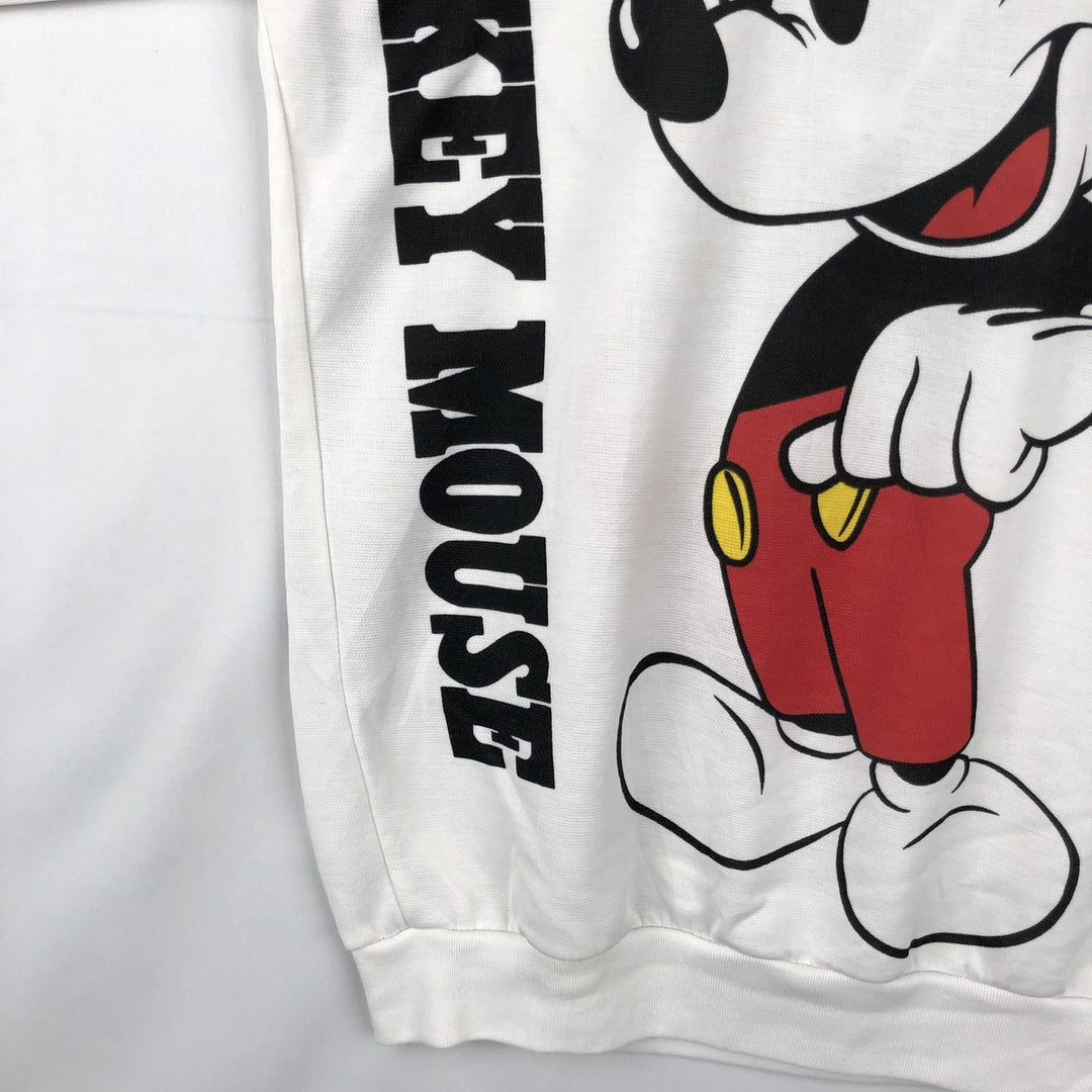 MICKEY MOUSE Large Print Character Sweatshirt (Women's Size XL) unclear white type Vintage Second Hand