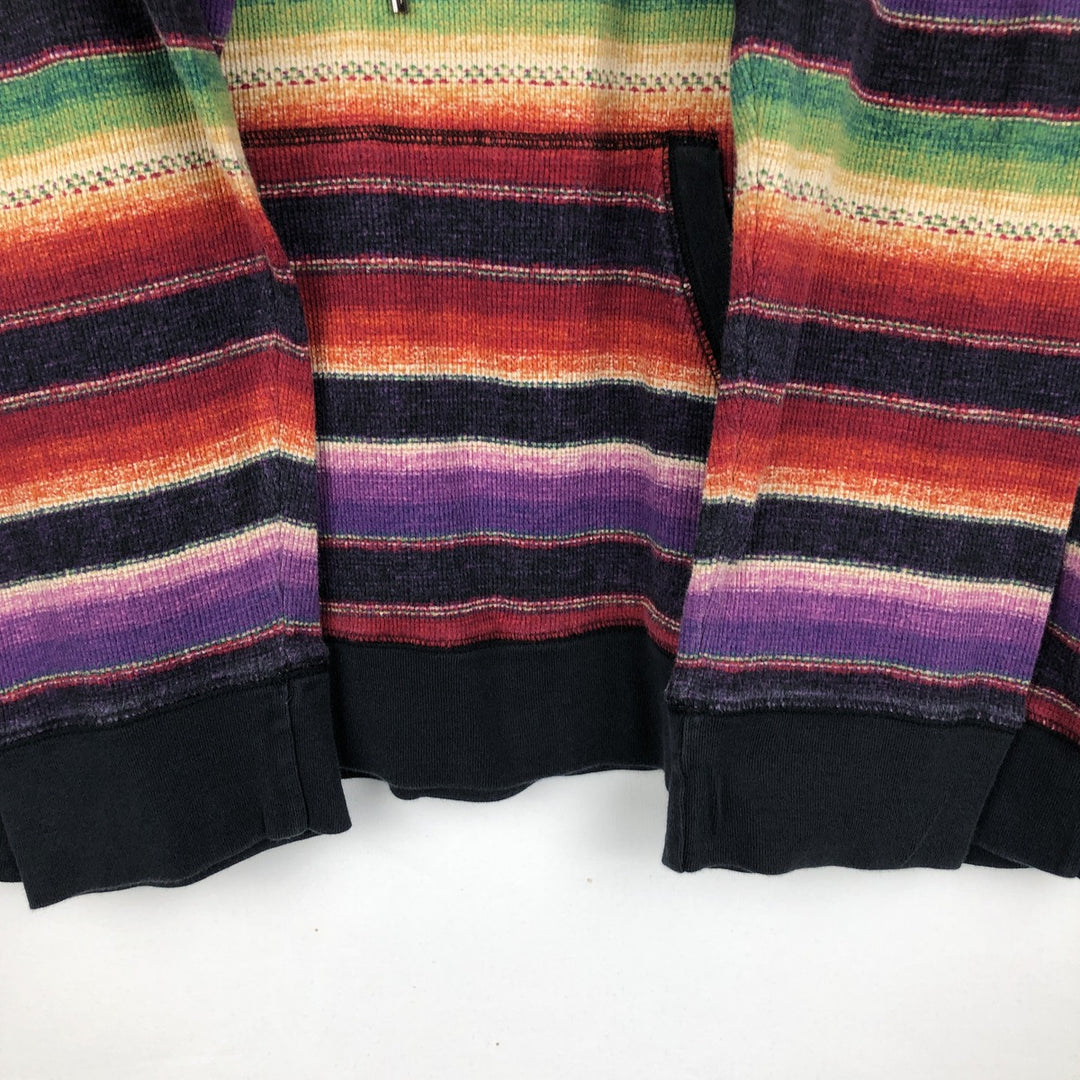 Ralph Lauren L-RL LAUREN ACTIVE Multi-stripe Turtleneck Sweatshirt (Women's XXL equivalent) cotton purple type Vintage Second Hand