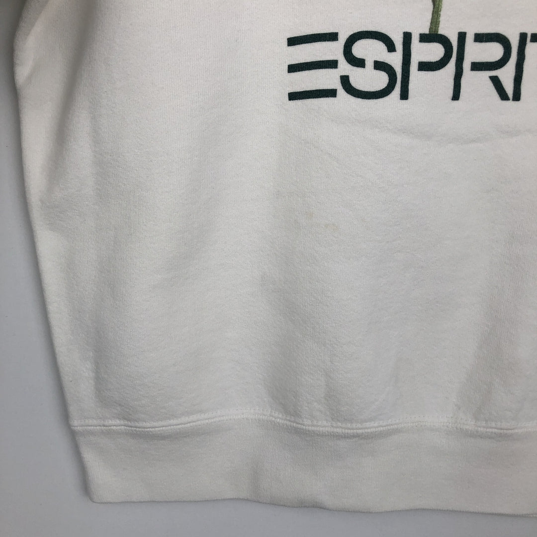 ~90'S Esprit floral sunflower pattern printed sweatshirt, women's size L equivalent, vintage. unclear white type Vintage Second Hand