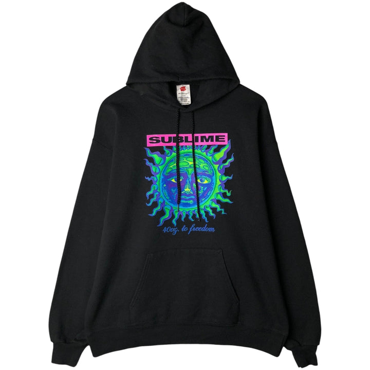 Hanes SUBLIME Band Sweat Pullover Hoodie, Men's Size L (approx.) cotton black type Vintage Second Hand