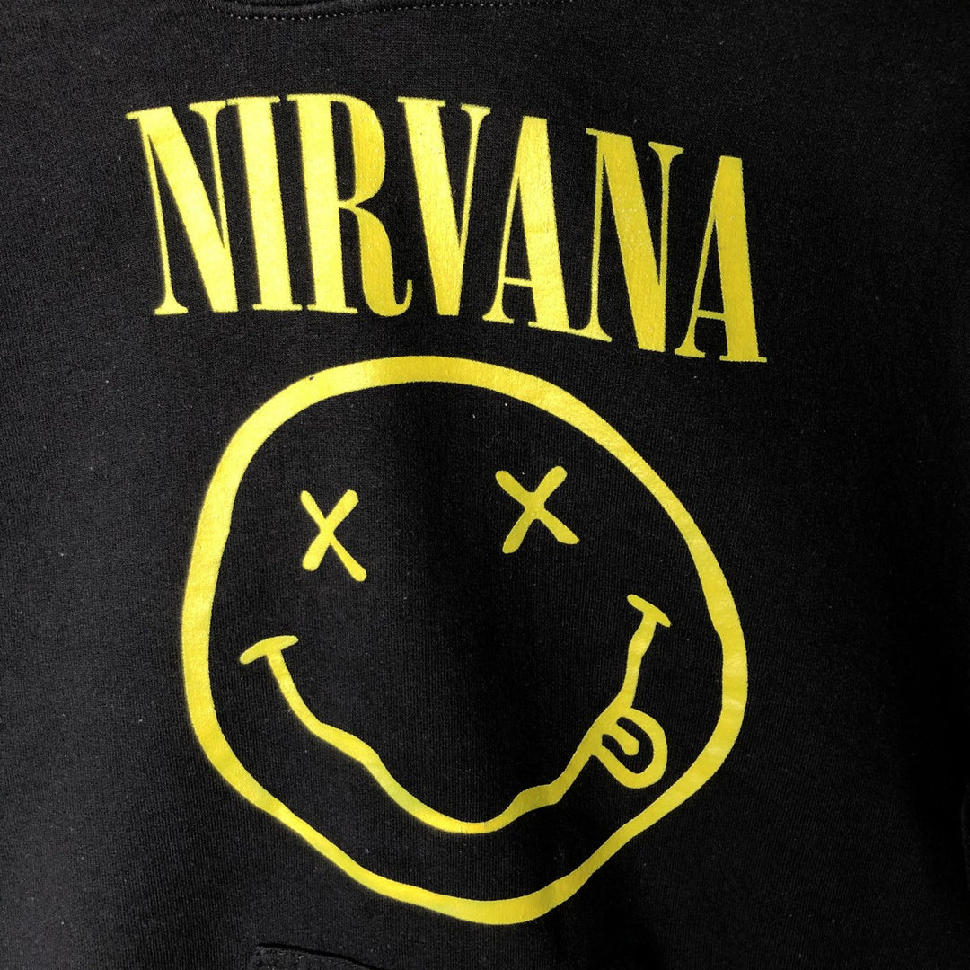 Gildan NIRVANA band sweatshirt pullover hoodie, men's size S cotton black type Vintage Second Hand