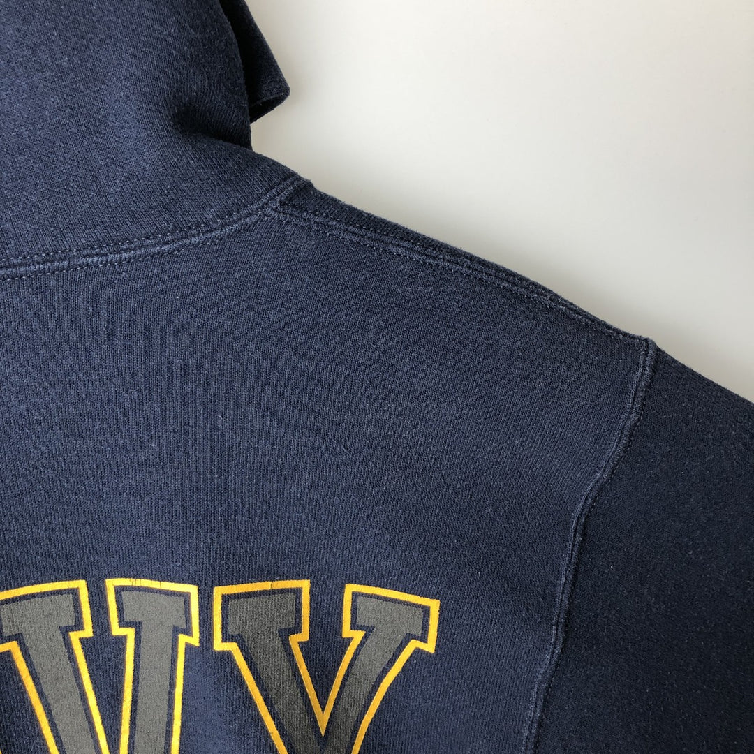 1990'S US Navy Military Sweatshirt Pullover Hoodie, Made in USA, Men's Size S (Equivalent), Vintage cotton navy blue type Vintage Second Hand