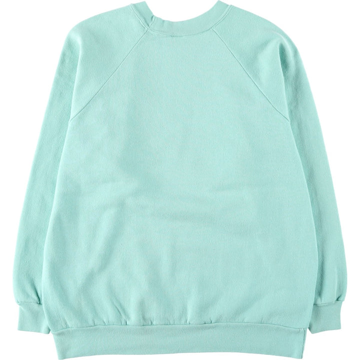 80'S VARAT Print Sweatshirt, Made in USA, Men's XL equivalent, Vintage polyester Mint green Vintage Second Hand