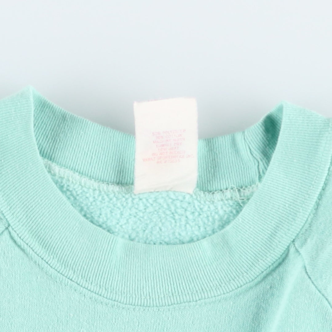 80'S VARAT Print Sweatshirt, Made in USA, Men's XL equivalent, Vintage polyester Mint green Vintage Second Hand