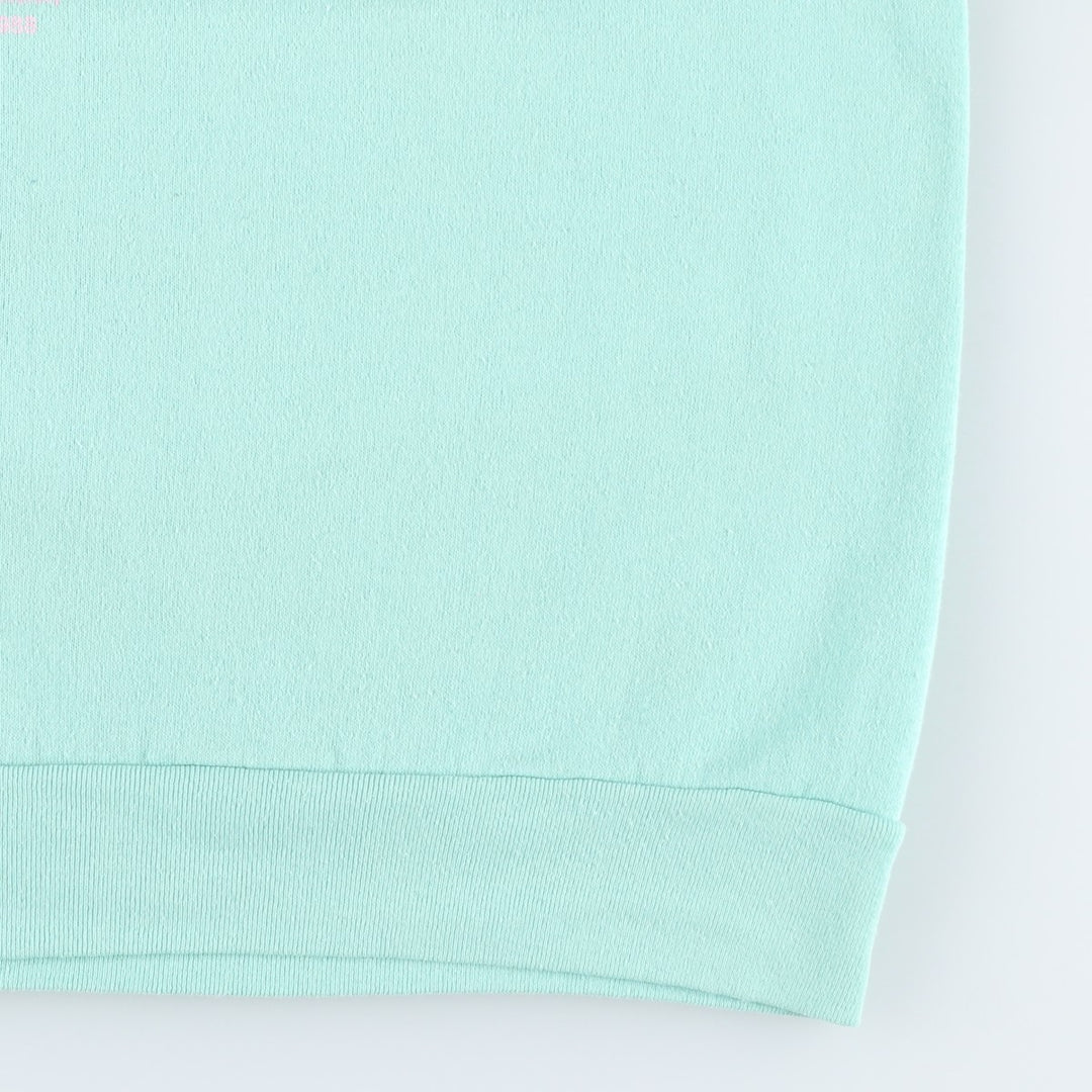 80'S VARAT Print Sweatshirt, Made in USA, Men's XL equivalent, Vintage polyester Mint green Vintage Second Hand