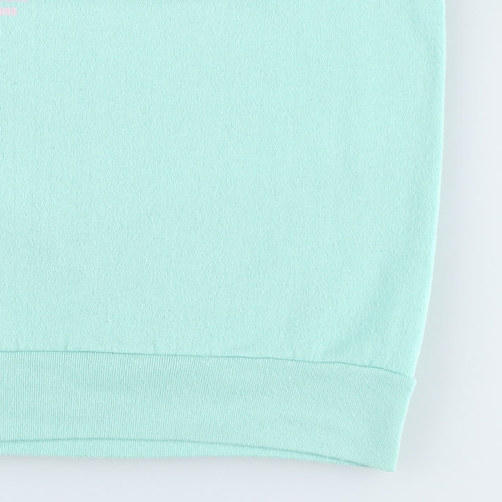 80'S VARAT Print Sweatshirt, Made in USA, Men's XL equivalent, Vintage polyester Mint green Vintage Second Hand