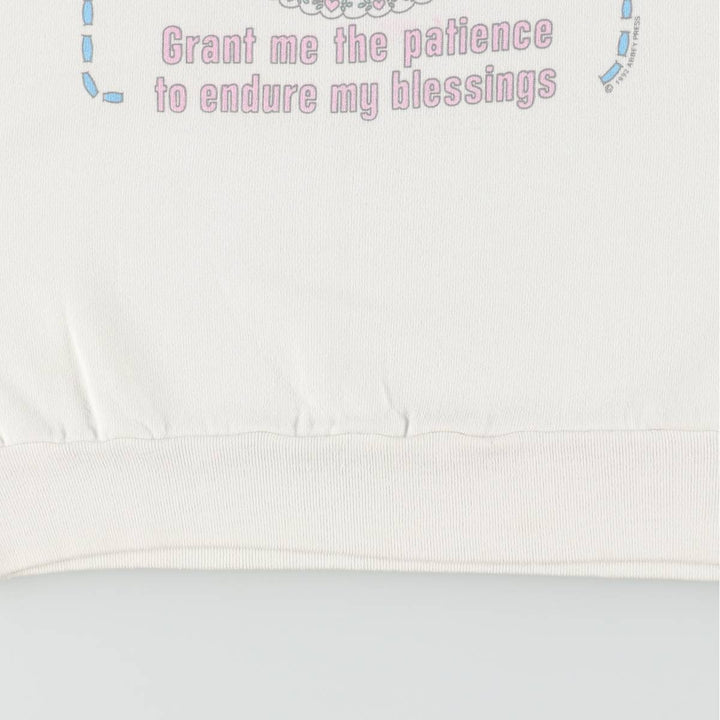 90'S Screen Stars Print Sweatshirt, Made in USA, Women's Size L (Equivalent), Vintage cotton white type Vintage Second Hand