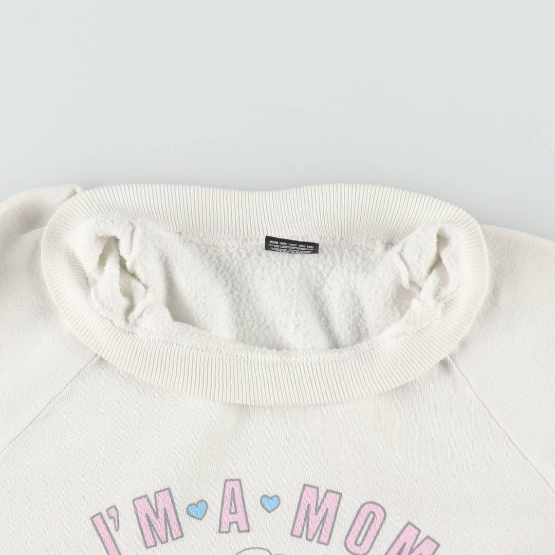 90'S Screen Stars Print Sweatshirt, Made in USA, Women's Size L (Equivalent), Vintage cotton white type Vintage Second Hand