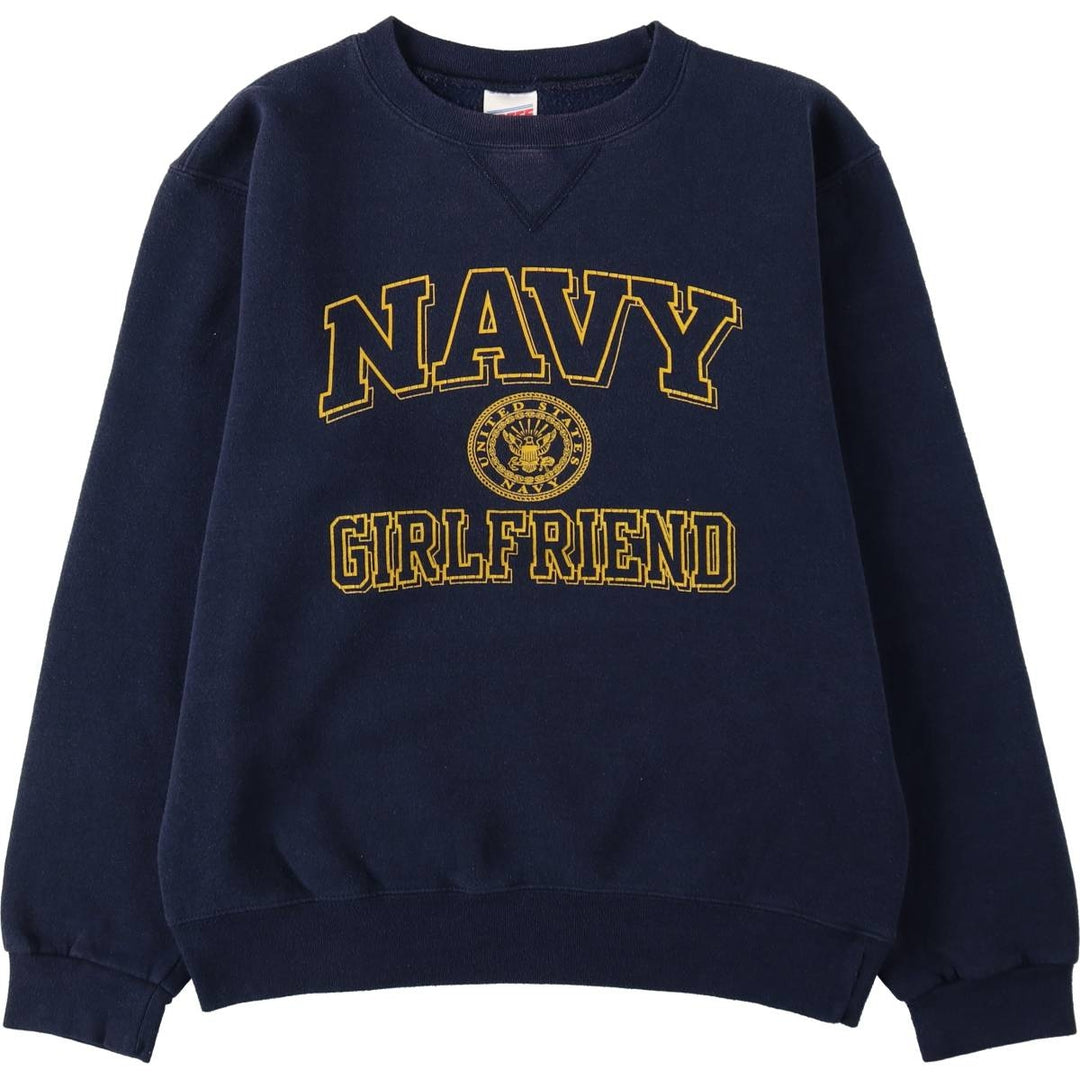 90'S Sofie US Navy Military Print Sweatshirt, Men's Size S (approx.), Vintage cotton navy blue type Vintage Second Hand