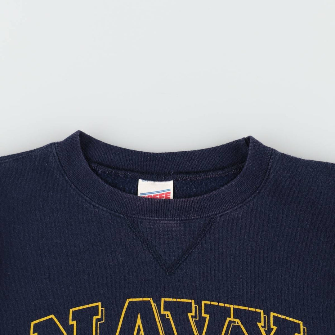 90'S Sofie US Navy Military Print Sweatshirt, Men's Size S (approx.), Vintage cotton navy blue type Vintage Second Hand