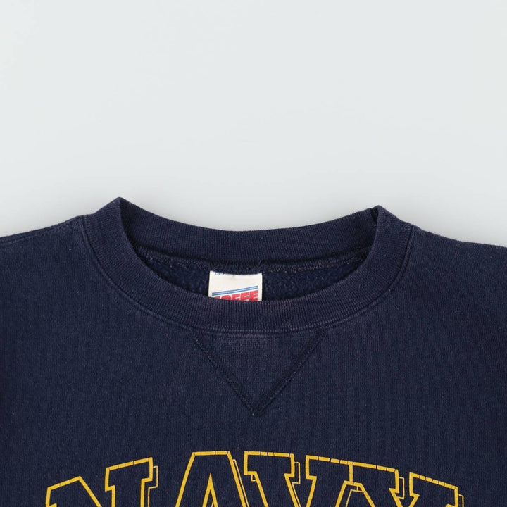 90'S Sofie US Navy Military Print Sweatshirt, Men's Size S (approx.), Vintage cotton navy blue type Vintage Second Hand