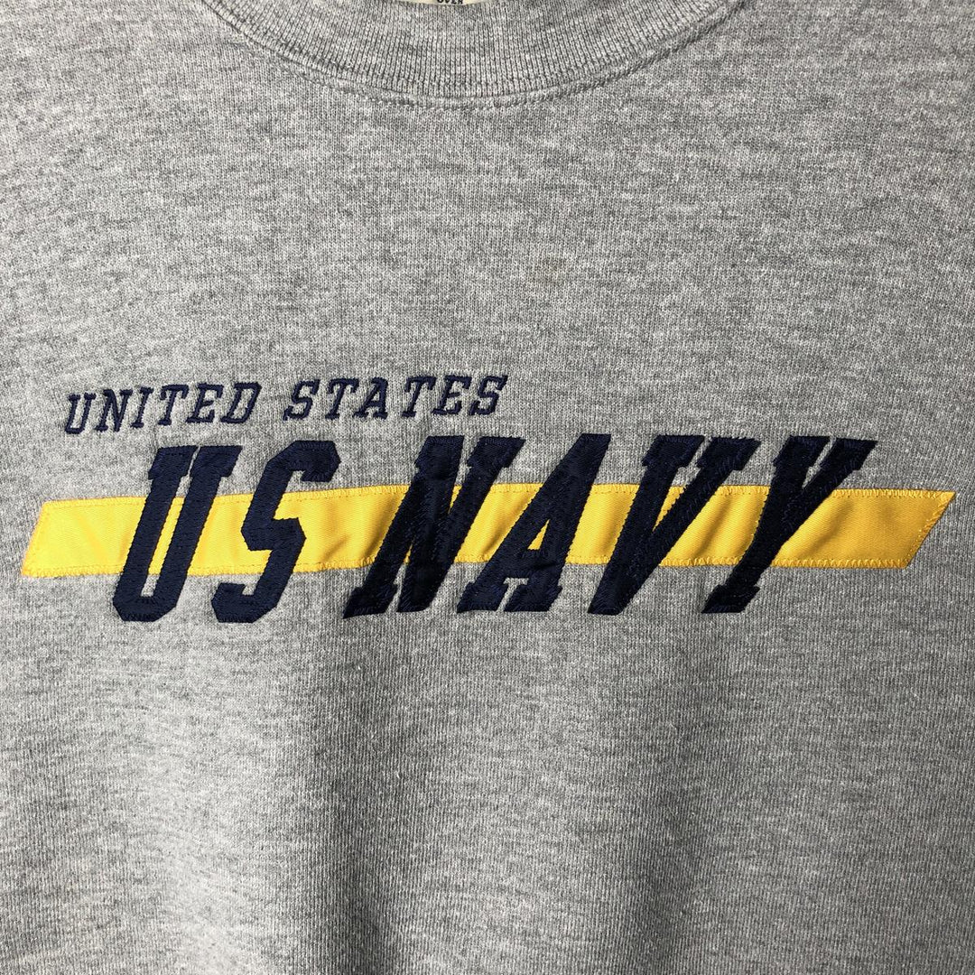 90'S OARSMAN USNAVY Military Logo Sweatshirt, Men's Size M (Equivalent), Vintage cotton gray type Vintage Second Hand