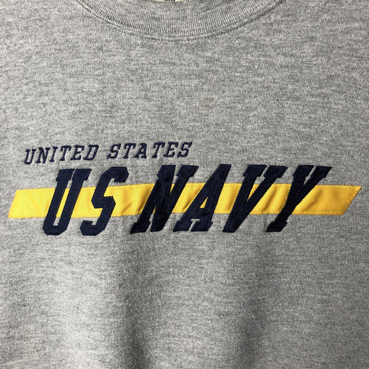 90'S OARSMAN USNAVY Military Logo Sweatshirt, Men's Size M (Equivalent), Vintage cotton gray type Vintage Second Hand