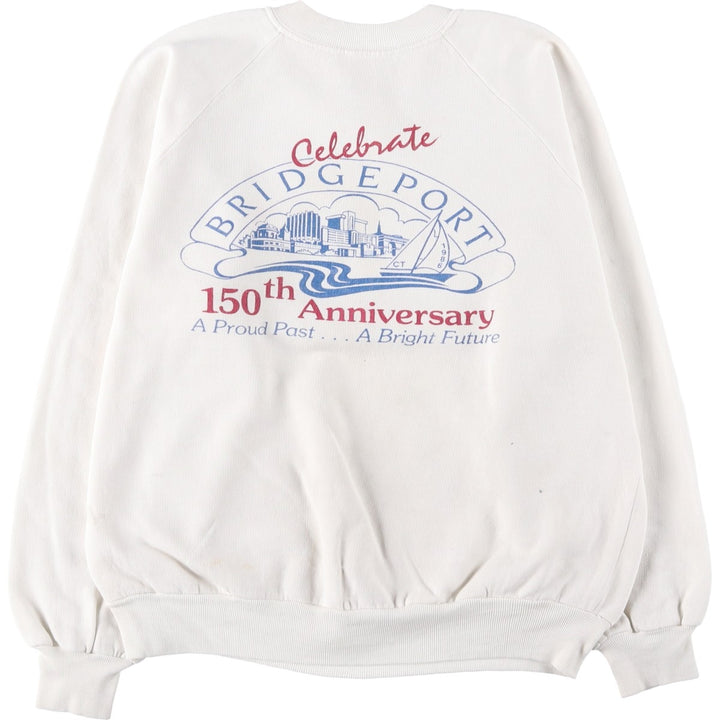 80'S Sportswear Printed Sweatshirt, Women's Size L (approx.), Vintage polyester white type Vintage Second Hand