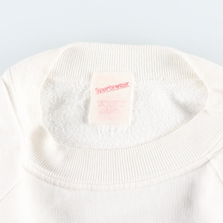 80'S Sportswear Printed Sweatshirt, Women's Size L (approx.), Vintage polyester white type Vintage Second Hand