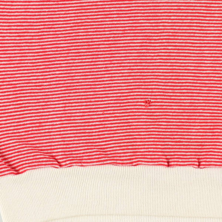 70s-80'S Velva Sheen striped pattern sweatshirt, made in USA, women's size M equivalent, vintage. cotton white type Vintage Second Hand