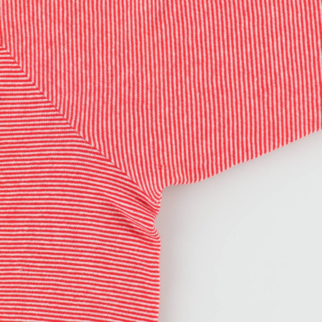 70s-80'S Velva Sheen striped pattern sweatshirt, made in USA, women's size M equivalent, vintage. cotton white type Vintage Second Hand