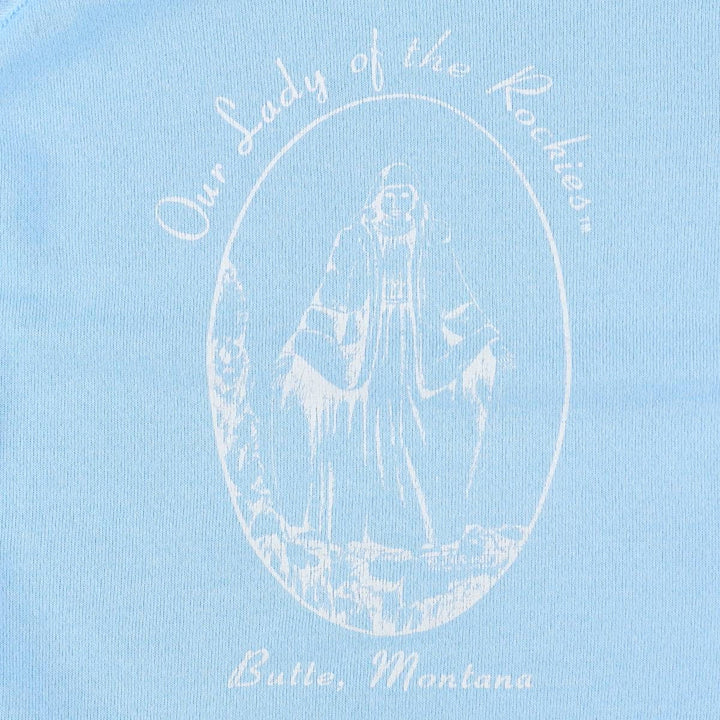 1980'S Hanes Virgin Mary Print Sweatshirt, Made in USA, Men's XL (approx.), Vintage cotton Blue type light blue Vintage Second Hand