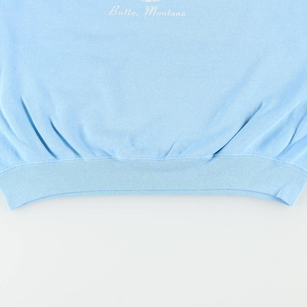 1980'S Hanes Virgin Mary Print Sweatshirt, Made in USA, Men's XL (approx.), Vintage cotton Blue type light blue Vintage Second Hand