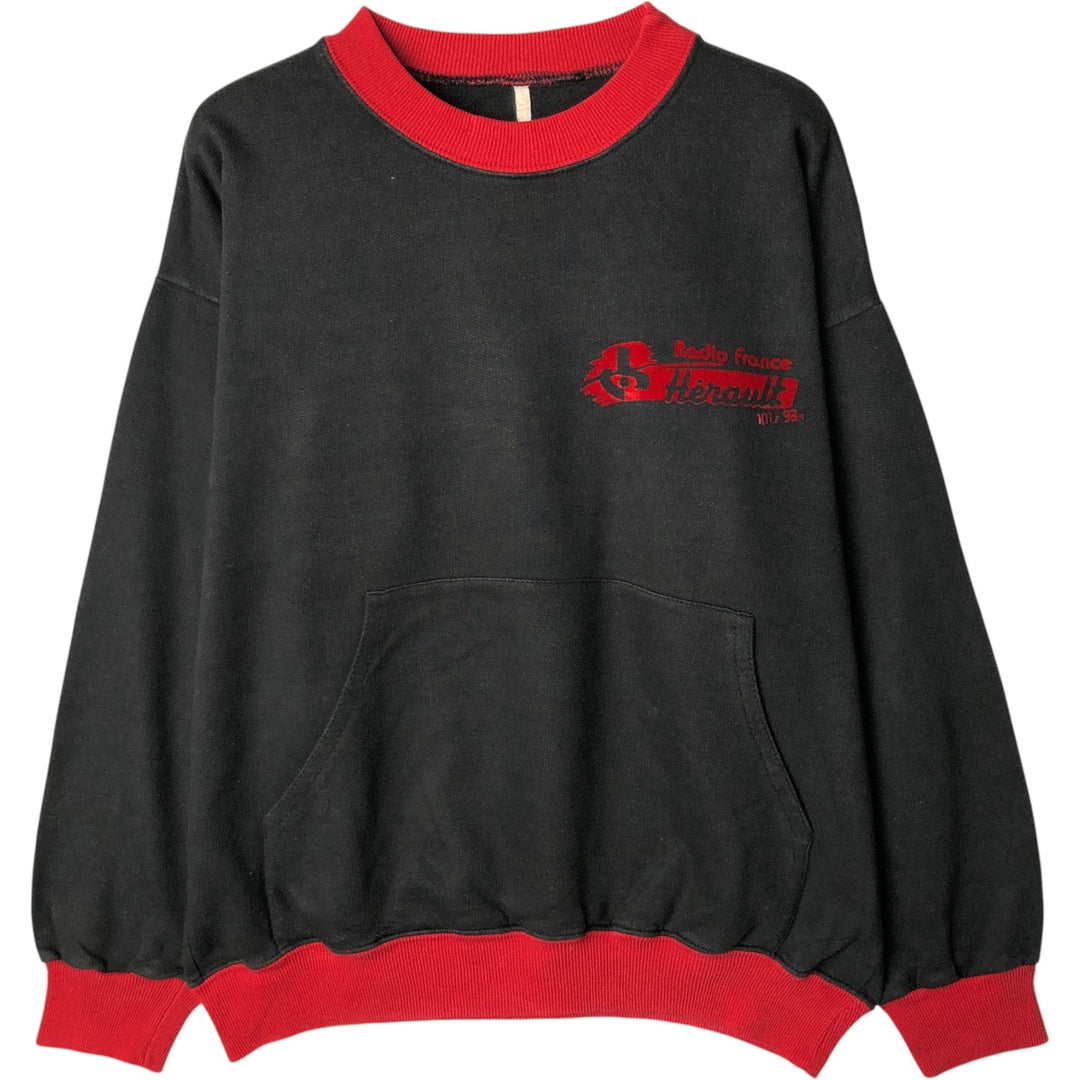 Vintage 80s-90'S France Bleu Herault advertising sweatshirt/trainer, women's size M (approx.). unclear black type Vintage Second Hand