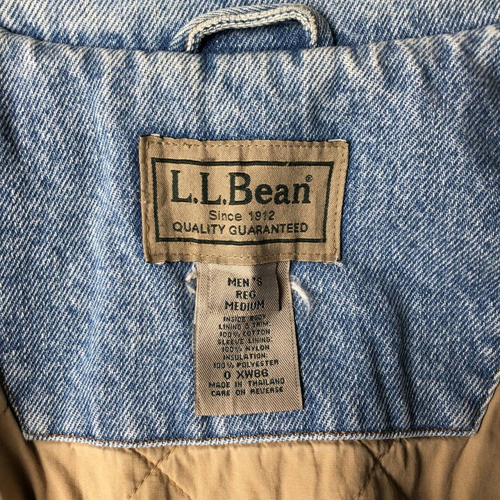90s-00'S L.L.Bean padded denim jacket (men's size M equivalent) cotton blue type Vintage Second Hand