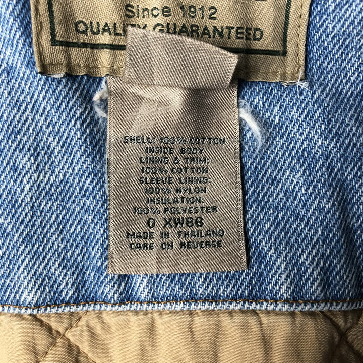90s-00'S L.L.Bean padded denim jacket (men's size M equivalent) cotton blue type Vintage Second Hand
