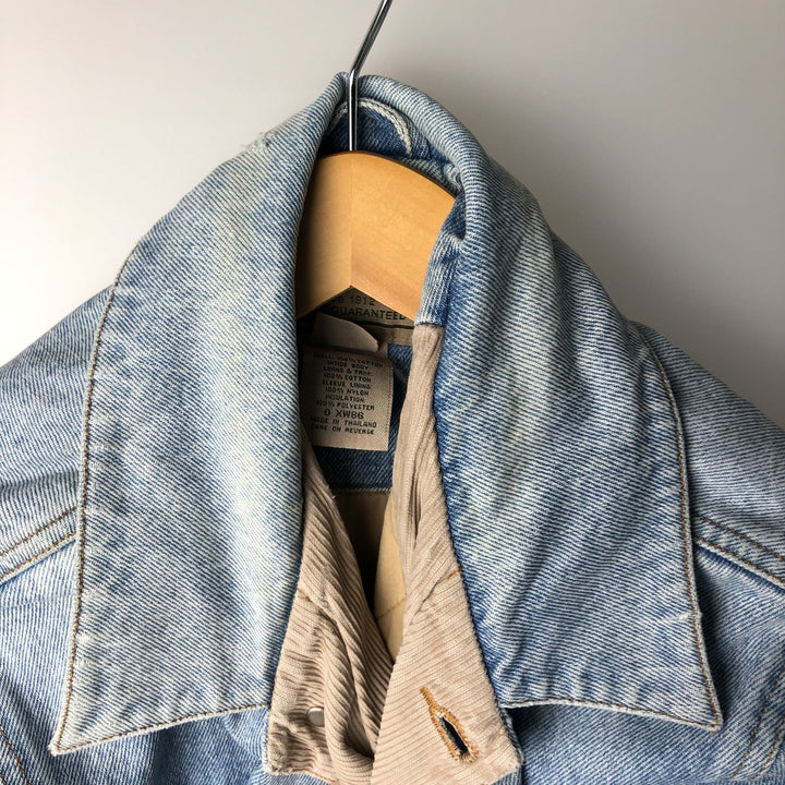 90s-00'S L.L.Bean padded denim jacket (men's size M equivalent) cotton blue type Vintage Second Hand