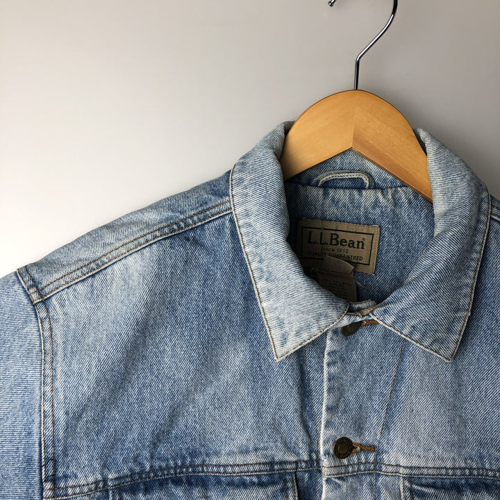 90s-00'S L.L.Bean padded denim jacket (men's size M equivalent) cotton blue type Vintage Second Hand