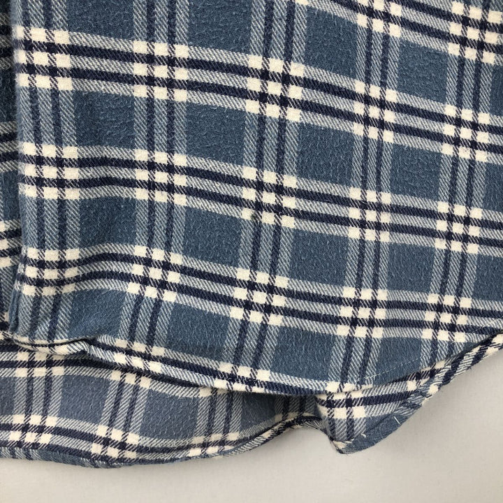 90'S J.Crew Long Sleeve Light Nell Check Shirt, Men's XL, Vintage cotton Blue type light blue Vintage Second Hand