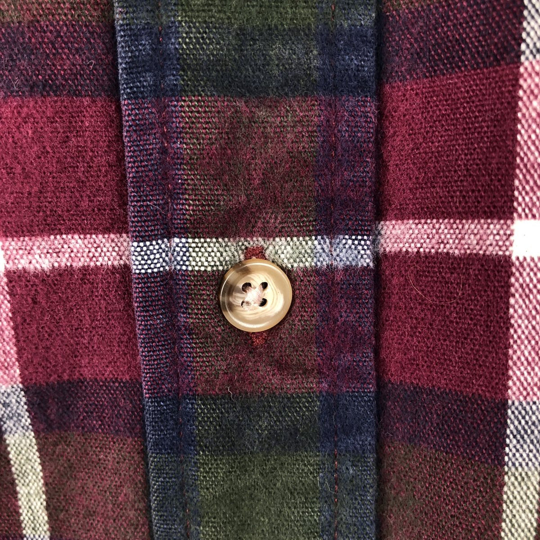 Eddie Bauer Men's Long Sleeve Flannel Check Shirt, Size L cotton red type Vintage Second Hand