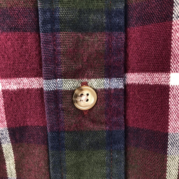 Eddie Bauer Men's Long Sleeve Flannel Check Shirt, Size L cotton red type Vintage Second Hand