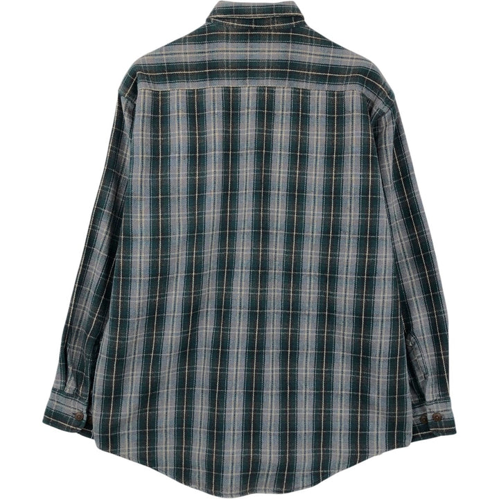 Vintage 90s-00'S St. John's Bay long-sleeved flannel check shirt, size M, men's cotton gray type Vintage Second Hand
