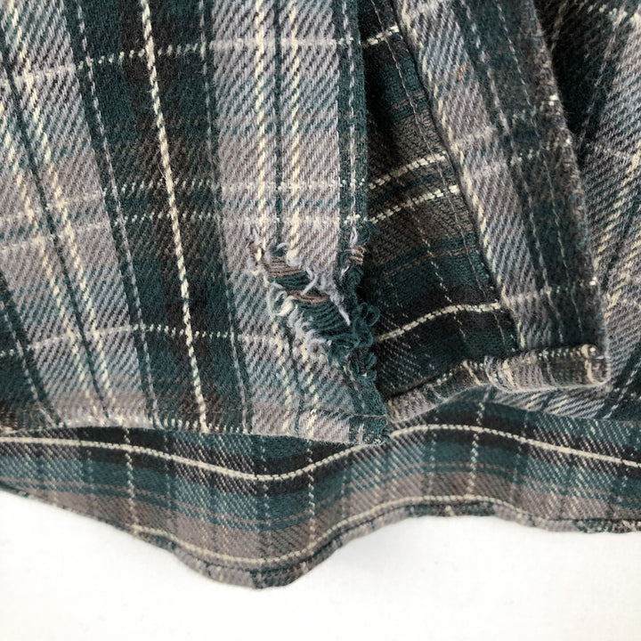 Vintage 90s-00'S St. John's Bay long-sleeved flannel check shirt, size M, men's cotton gray type Vintage Second Hand