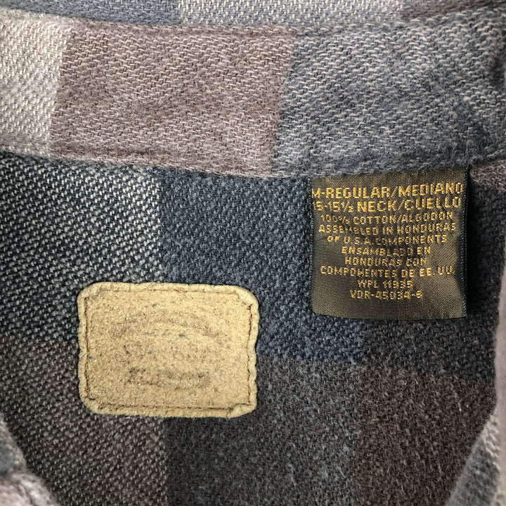 St. John's Bay Long-Sleeve Button-Down Flannel Check Shirt, Men's Size M (approx.) cotton brown type Vintage Second Hand