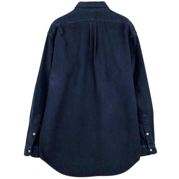 Ralph Lauren BLAIRE Long-Sleeve Chamois Cloth Shirt, Made in the Northern Mariana Islands, Men's Size M (approx.) cotton navy blue type Vintage Second Hand