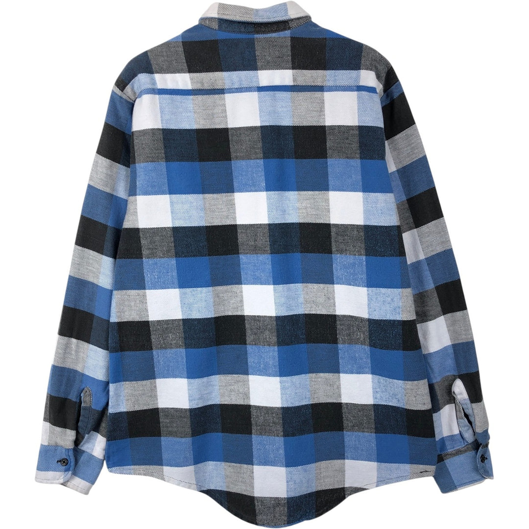 90'S BACK COUNTRY Long-Sleeve Flannel Check Shirt, Men's Size L (Equivalent), Vintage cotton blue type Vintage Second Hand