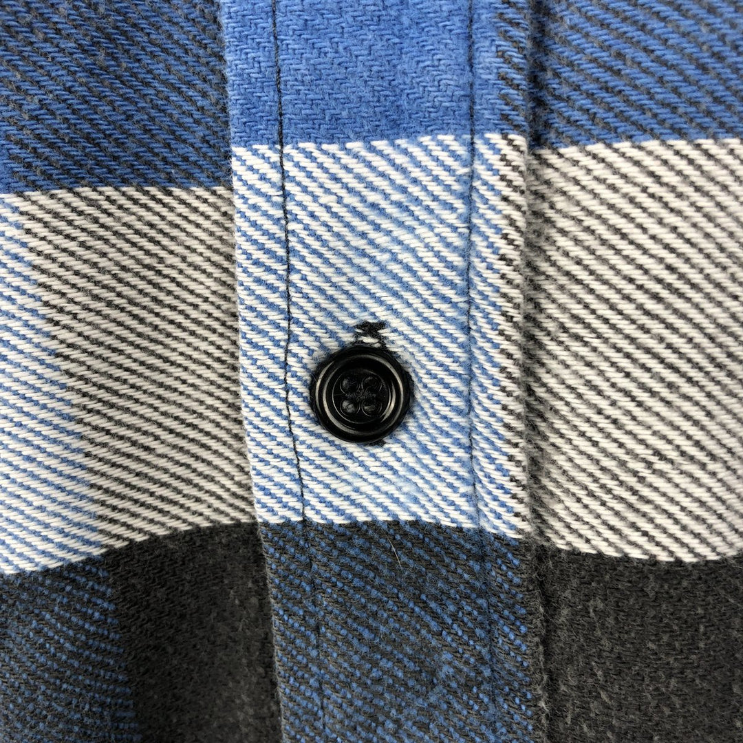 90'S BACK COUNTRY Long-Sleeve Flannel Check Shirt, Men's Size L (Equivalent), Vintage cotton blue type Vintage Second Hand
