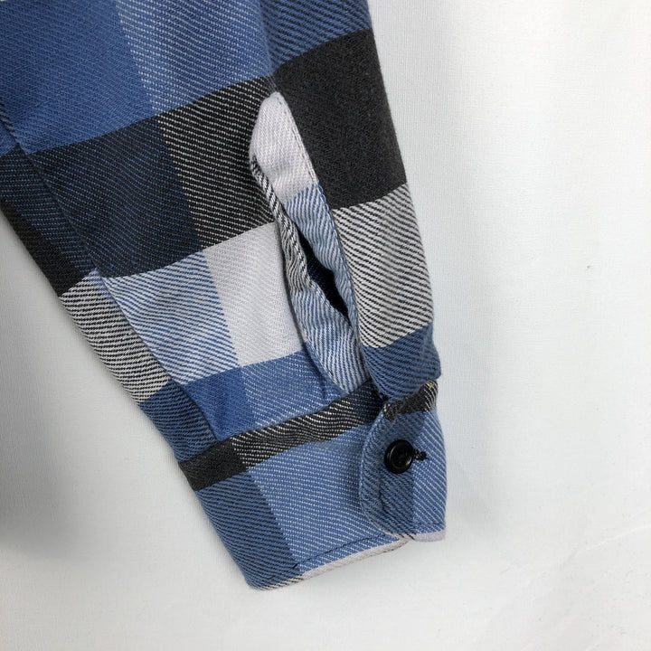 90'S BACK COUNTRY Long-Sleeve Flannel Check Shirt, Men's Size L (Equivalent), Vintage cotton blue type Vintage Second Hand