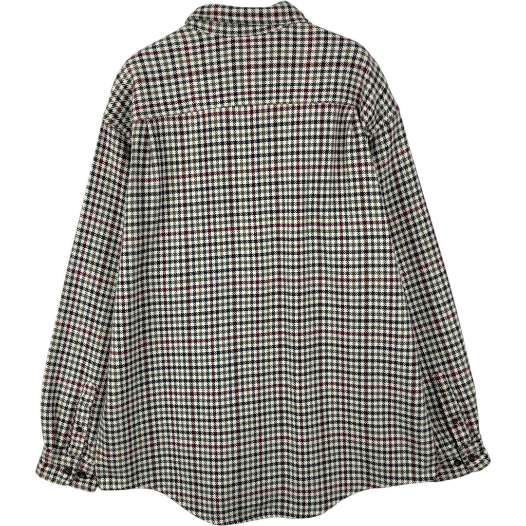 Eddie Bauer Long Sleeve Button Down Flannel Check Shirt, Men's Size L cotton Beige type Vintage Second Hand