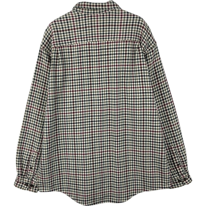 Eddie Bauer Long Sleeve Button Down Flannel Check Shirt, Men's Size L cotton Beige type Vintage Second Hand