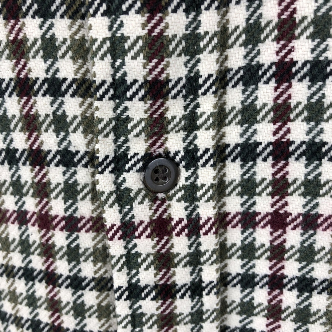 Eddie Bauer Long Sleeve Button Down Flannel Check Shirt, Men's Size L cotton Beige type Vintage Second Hand