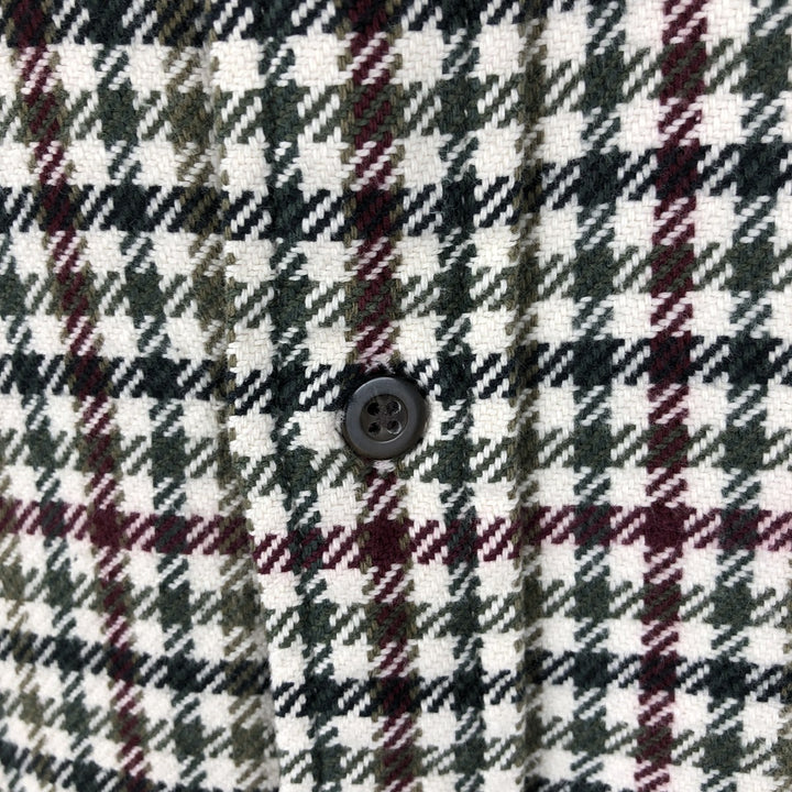 Eddie Bauer Long Sleeve Button Down Flannel Check Shirt, Men's Size L cotton Beige type Vintage Second Hand